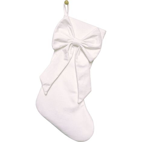 Chaussette De Noël - 45 X 25 Cm - En Maille Tricotée Avec Cordon De Suspension Renforcé - Pour Décoration De Cheminée Arbre De Noël Ou Cadeaux - Blanc - Lot De 1 (1/5)