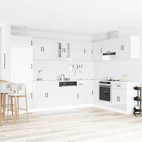 Küchenschrank mit Tür Kalmar Glänzend Weiß 80 x 46 x 81.5 cm