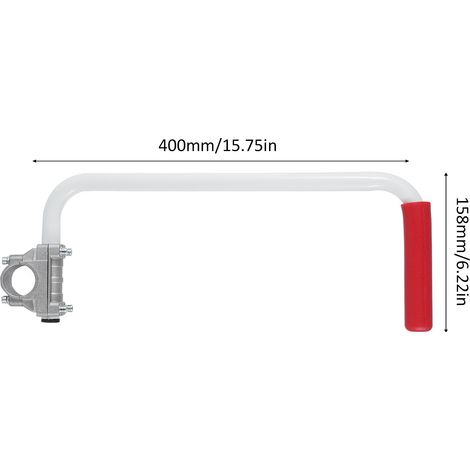Poignée auxiliaire détachable ergonomique pour débroussailleuse taille-haie à fil avec support et collier, poignée extension pour entretien pelouse paysagisme jardin bordure