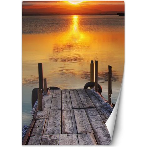 Fototapete Floß bei Sonnenuntergang 150x210 cm (1/5)