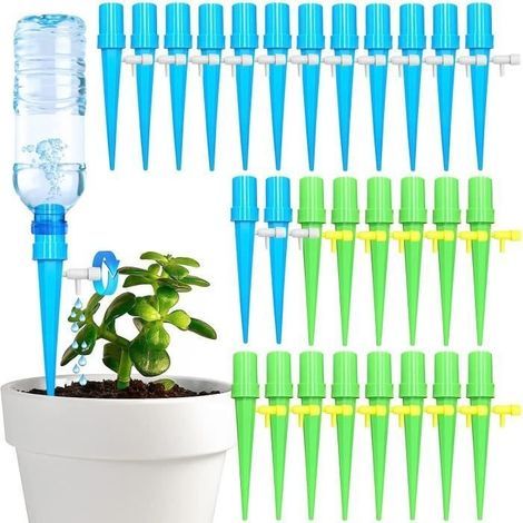 Sistema di irrigazione (bianco) - Bottiglia per irrigazione a goccia - Irrigazione regolabile - Valvola a innesto - Bianco (1/4)