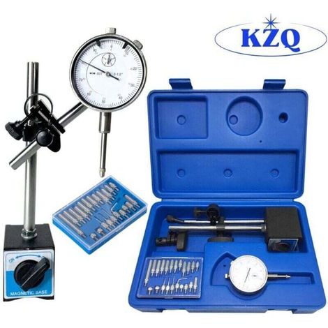 Magnetic Holder with Magnetic Base for Dial Indicator, 10mm Measurement Range with 0.01mm Graduation - 1 Set (1/4)