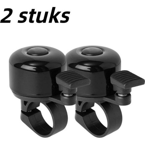 Sonnette de vélo en 2 parties - Sonnette universelle ultra-puissante pour VTT - Sonnette pour vélo de course enfant - Noire (1/5)