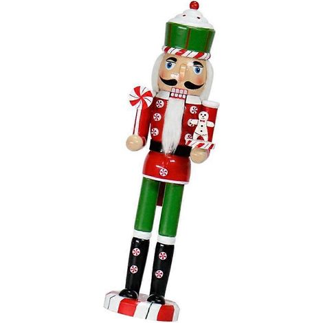 Casse-noisettes en bois uniques, figurines de Noël 38 cm, Père Noël porte-bonheur