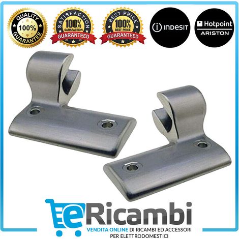 Coppia Cerniere Destra e Sinistra per Cucine Piano Cottura Ariston Indesit, Lunghezza 50 mm Interasse Fori 34 mm, Ricambio Originale PF 750 AS (1/5)