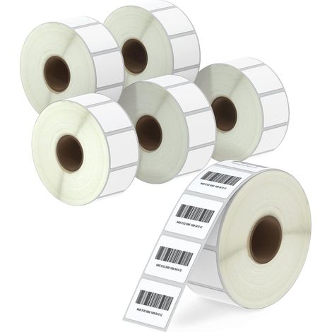 32 mm x 25 mm (1.25 in x 1 in) Perforated Thermal Labels for Barcode and Address Compatible with printers [6 Rolls/8280 Labels] (1/5)