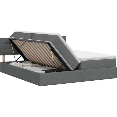Maison Exclusive - Letto con contenitore e materasso Grigio Scuro 140 x 200 cm (1/5)