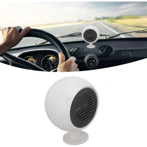 Chauffage de voiture à température constante, faible bruit, grand Angle réglable à 360 °, ventilateur de chauffage de voiture blanc 12V (1/5)