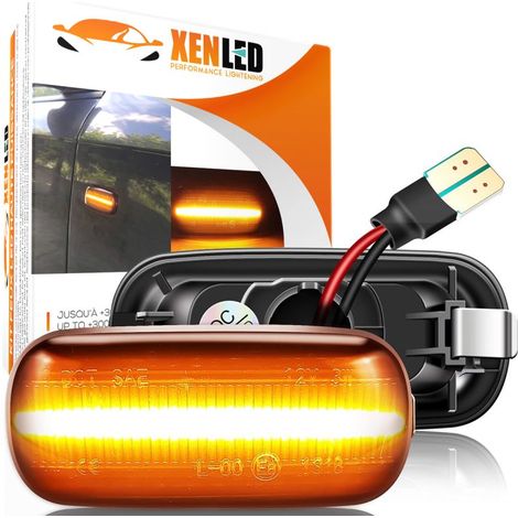2x Clignotant latéraux LED compatible avec Audi A4/S4/RS4, TT 8J, A3 8P, A6/S6, C5 et A8 D3 - Version Fumée - Répétiteurs - CAN