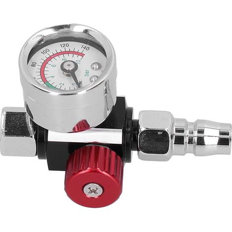 Pistolet à Peinture Pneumatique avec Manomètre Intégré et Régulateur de Pression, Filetage G1/4 (1/5)