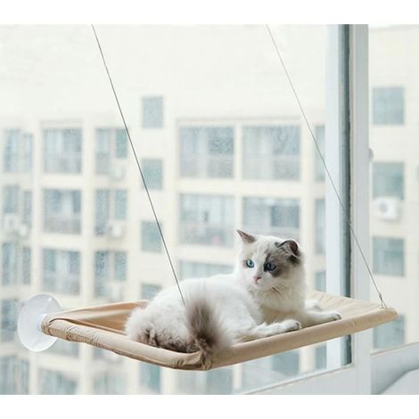KLVGTIFS PU - 55x35cm Hamac pour chat, Hamac de fenetre pour chat, Hamac Design peu encombrant, Hamac Lavable (1/4)