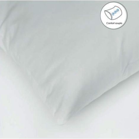 Oreiller Carré Enveloppe Coton Protection Blanc 65x65 cm