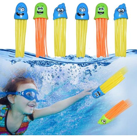Ensemble de 6 jouets de plongée, jouets de piscine sous-marine pour l'entraînement à la plongée et le plaisir sous-marin pour enfants, requins d'eau (1/3)