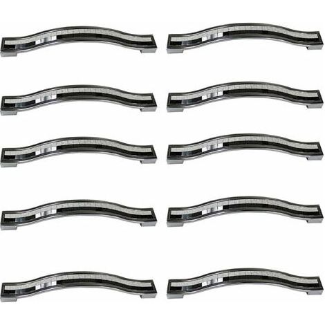 Lot de 10 poignées de tiroir en alliage strass cristal pour commode armoire de cuisine placard, noir et blanc, 128MM-10PCS (1/4)