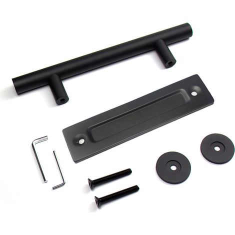 Schwarzer Türgriff, geeignet für Apartment-, Hotel- und Lager-Hardware-Zubehör (1/4)