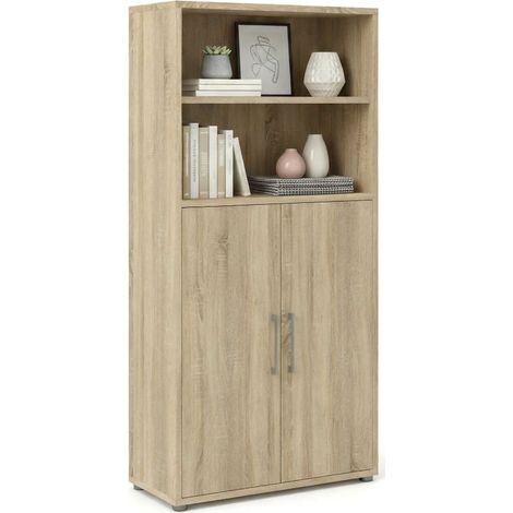 Dmora - Kommode Louna, Wohnzimmerbuffet, Wohnzimmer-Sideboard, Moderne Küchen-Speisekammer, 89x40 h186 cm, Eiche