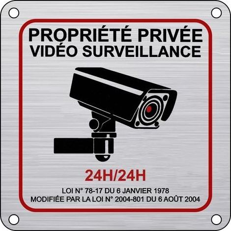 Flintronic Panneau Camera Surveillance Aluminium, 15×15 cm Sécurité de La famille 24H Vidéo Panneau Camera Surveillance avec Autocollant et Trous Pré-percés pour Intérieur/Extérieur (1/5)
