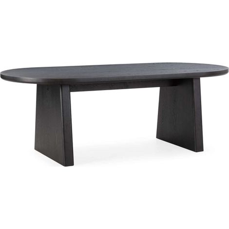 Mesa para comedor ovalada fija Md-Larisa acabado negro, 220cm(ancho) 76cm(altura) 100cm(fondo). (1/5)
