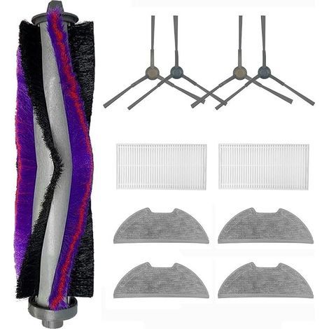 Kit accessoires de rechange pour aspirateur robot Eureka E10S, 1 brosse principale, 2 paires de brosses latérales, 2 filtres HEPA (1/4)