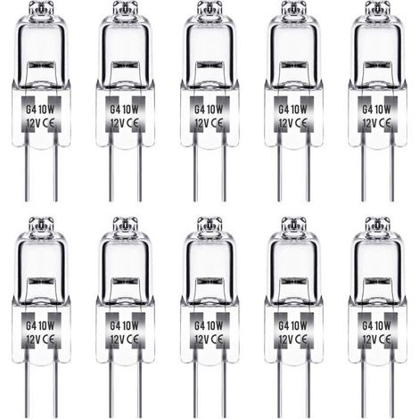 Ampoule Halogene G4, Ampoule G4 12V 10W, blanc chaud 3000K, 150LM,Intensité Variable, LampeHalogene G4, Lampe (1/5)