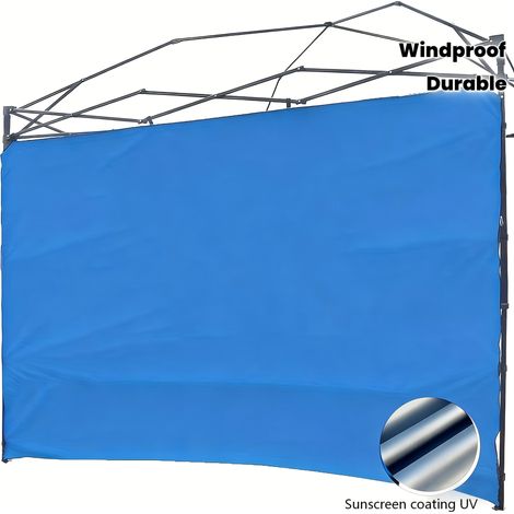 Paroi latérale pare-soleil anti-UV / Panneau latéral de tente — Adapté aux tonnelles de jardin pliables (Bleu) (1/5)