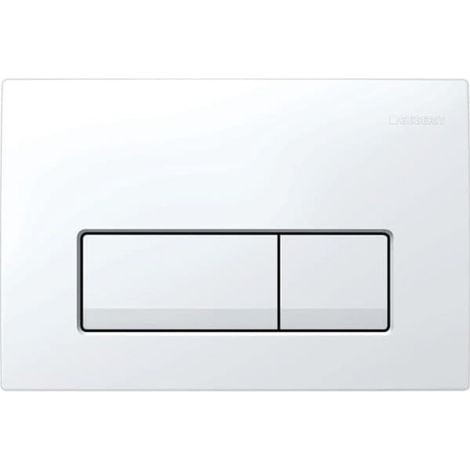 Plaque de commande WC delta 50 – Double touche – Dimensions 246x164x23mm – PVC blanc alpin – Compatible Geberit Duofix