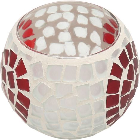 chandelier romantique en verre mosaïque fait main en forme de cœur, support pour lampe à thé (1/5)