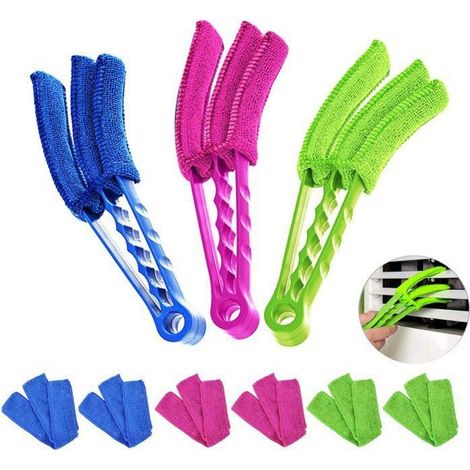 Lot de 3 chiffons de nettoyage - Brosse pour nettoyer l'intérieur de la voiture - Convient pour les stores de climatisation SANPIE (1/4)