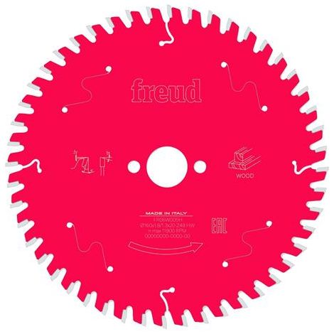 Freud F03FS09680 Wood Circular Saw Blade 160 x 20 x 2.2/1.6mm x 48T FRE03FS09680