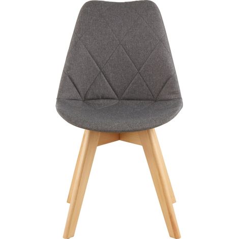 Interiors by Premier Grey Diamond Pattern Dining Chair, Easy Cleaning Small Chair for Living Room, Space-Saving Accent Chair (1/5)