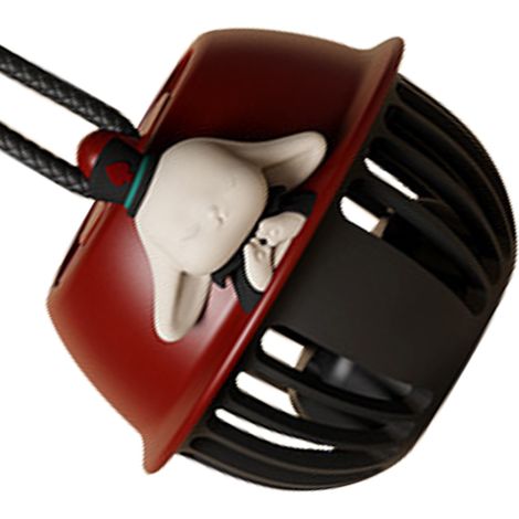 Glockenförmiger, blattloser Hängeventilator mit Aufladefunktion, tragbarer USB-Mini-Ventilator für Kinder, magischer Hase (1/5)