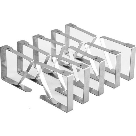 Lot de 10 pinces à nappe en acier inoxydable, 8 cm, antidérapantes, maintien ferme pour tissus, accessoires de table résistants et durables. (1/5)