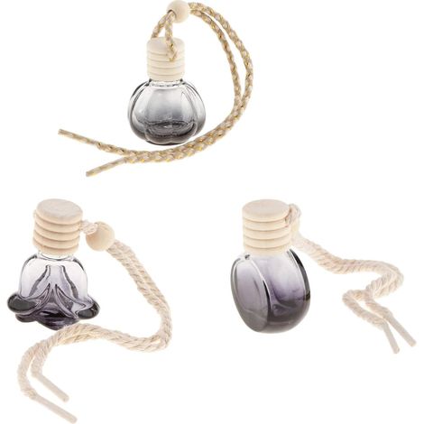 3 Pcs 10ml Empty Perfume Bottles for Car Decoration (Pumpkin + Flower + Round) (1/5)