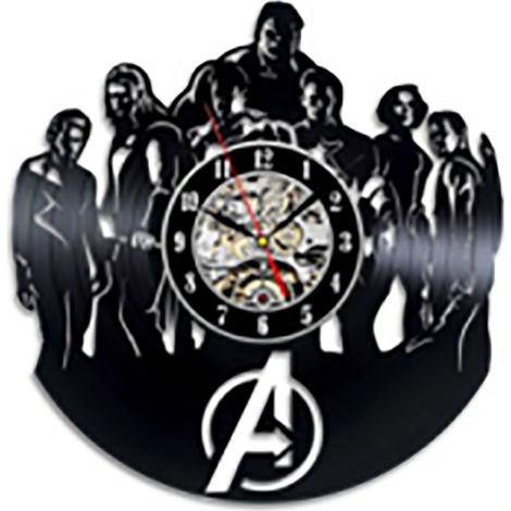 Horloge Murale Design Silencieux en Vinyle Moderne Décoration Intérieure pour Salon Chambre Bureau Bar 31x31cm
