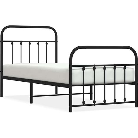 Maison Exclusive - Cadre de lit métal sans matelas avec pied de lit noir 90x190 cm (1/5)
