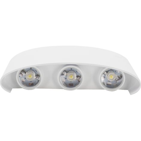 Moderne 6-W-Wandleuchte mit 6 weißen LEDs, wasserdicht nach IP65, verstellbar nach oben/unten, Außenbeleuchtung, AC 85–265 V (1/5)