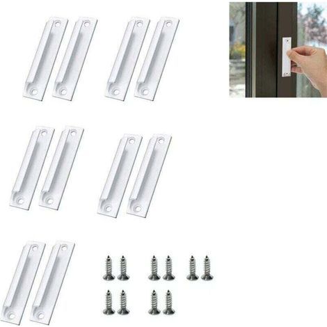 2 piezas de tirador blanco para puerta corredera, tirador de mueble de aleación de aluminio, tirador de ventana con tornillos (1/5)
