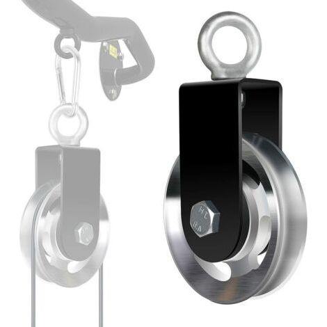 Heberolle, 90-mm-Seilrolle mit U-förmiger Montagehalterung, DIY-Laderolle für Drahtseilmaschinen