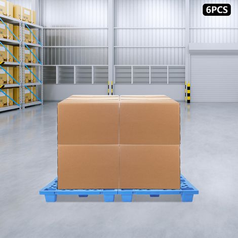 6-teilige ineinandergreifende Kunststoff-Paletten, rechteckige Paletten, 100 kg, für Zuhause (1/5)