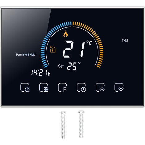 Eosnow Thermostat intelligent avec contrôleur de température à écran tactile LCD pour le chauffage de l'eau à domicile AC95240V (BHT8000GABLACK) (1/5)