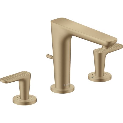 Axor Citterio C - Grifo de lavabo con desagüe, instalación de 3 orificios, EcoSmart, bronce cepillado 49061140