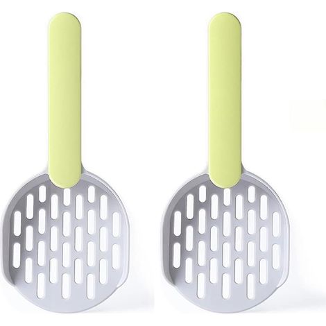 Ensemble de 2 pelles à litière vertes pour chat - Outils de nettoyage en plastique ABS de qualité supérieure - Durables et faciles d'entretien (1/5)