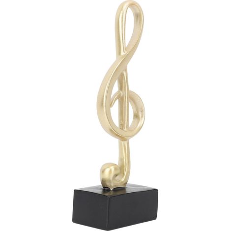 Dekorative goldene Musiknoten-Skulpturen aus Kunstharz – luxuriöse und elegante Musiknoten-Figuren für Bücherregal und Schreibtisch (1/5)