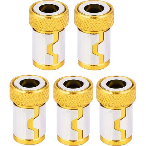 Anneau D'embout de Tournevis Magnétique, Empêche le Glissement, Rouge et Jaune, Alliage D'aluminium, 5 Pièces (YELLOW) (1/5)