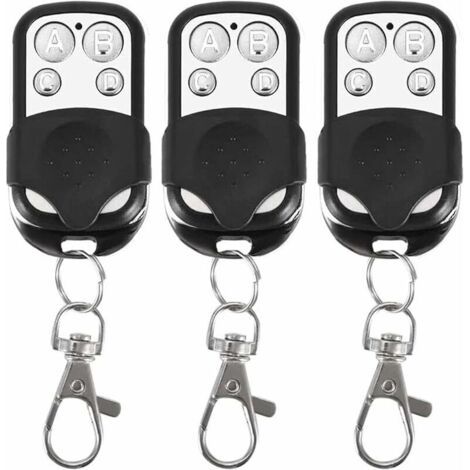 Juego de 3 mandos a distancia universales para puertas automáticas, frecuencia de 433,92 MHz, código fijo, 4 botones para controlar hasta 4 puertas. (1/5)