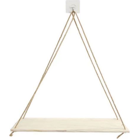 Support Pour Pot De Fleurs - Plateau Suspendu En Bois Et Corde De Jute - Décoration Murale Pour Salle De Bain Salon Chambre - 35 X 14 X 0,9 Cm - 1 Pièce (1/5)