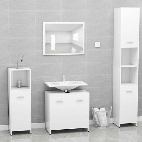 Ensemble de meubles de salle de bain-Meuble de salle de bain Blanc Bois d'ingénierie 427562 (1/5)