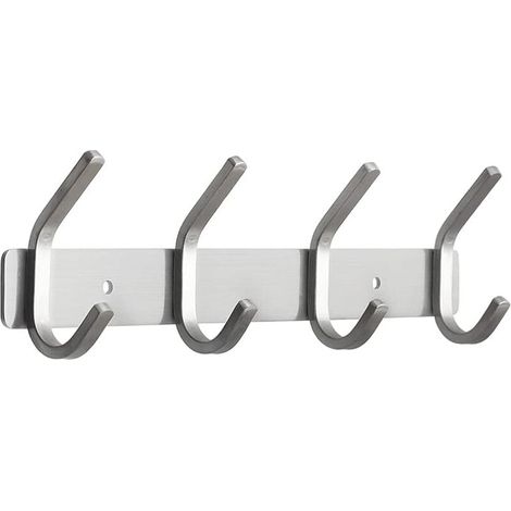 ZVD-Patère Murale Porte Manteau Mural 4 Crochets Porte Serviettes Mural en Acier Inoxydable SUS 304 Brossé pour Chambres, Salles de Bains, Cuisines (1/4)