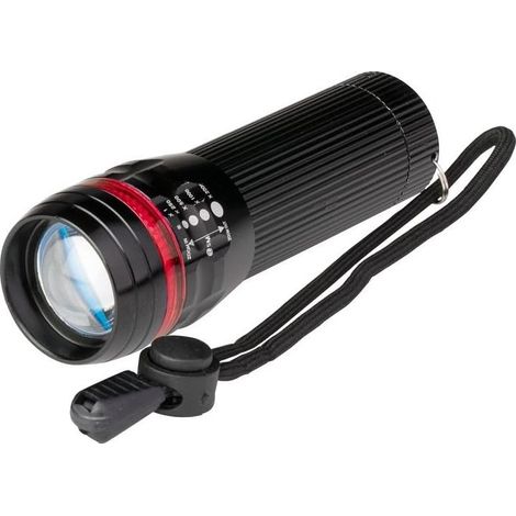 Lampe Torche LED Portable 10 W ALUMINI Mini Lampe Torche LED 3 Luminosité Lampe de Secours ou de Travail de Poche Portée 50 m avec Focus Réglable Lampe à Batterie avec Cordon (1/5)