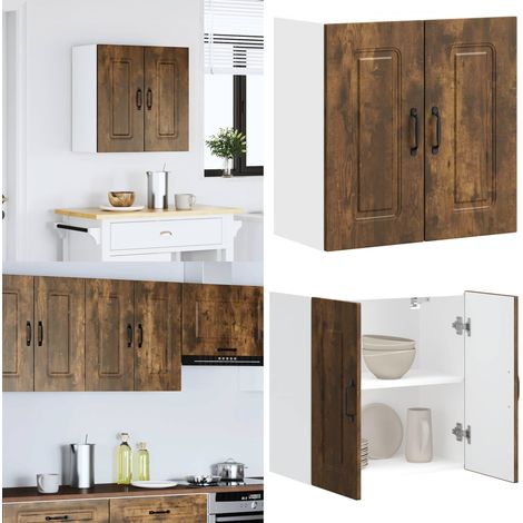 Armario de pared para cocina Kalmar de roble ahumado - Armario de pared - Almacenamiento de cocina
